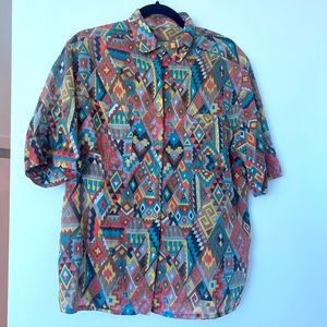 Colorful short sleeve button up